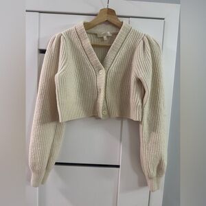 LoveShackFancy Cream Knit Cardigan